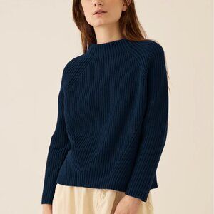 Demylee cotton/wool mock neck sweater